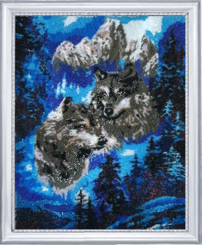 Full Bead Embroidery Kit Wolf DIY