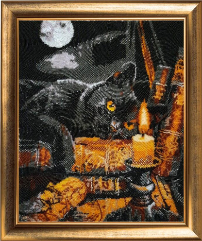 Full Bead Embroidery Kit Cat DIY