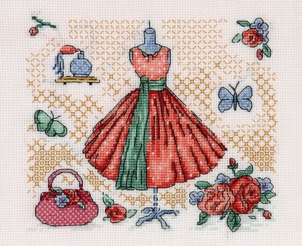 Kreuzstichset „Fashion DIY“, unbedruckte Leinwand 