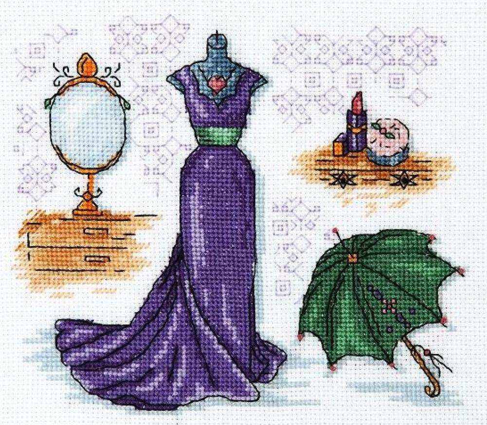Kreuzstichset „Fashion DIY“, unbedruckte Leinwand 