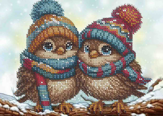 Bead Embroidery Kit Winter bird DIY