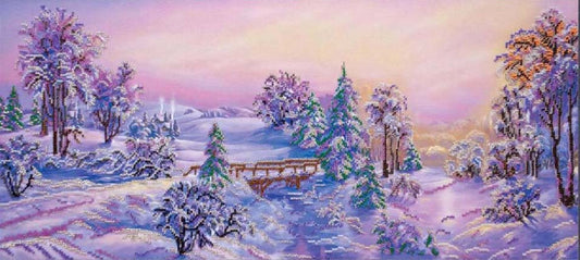 Bead Embroidery Kit Winter landscape DIY Abris Art