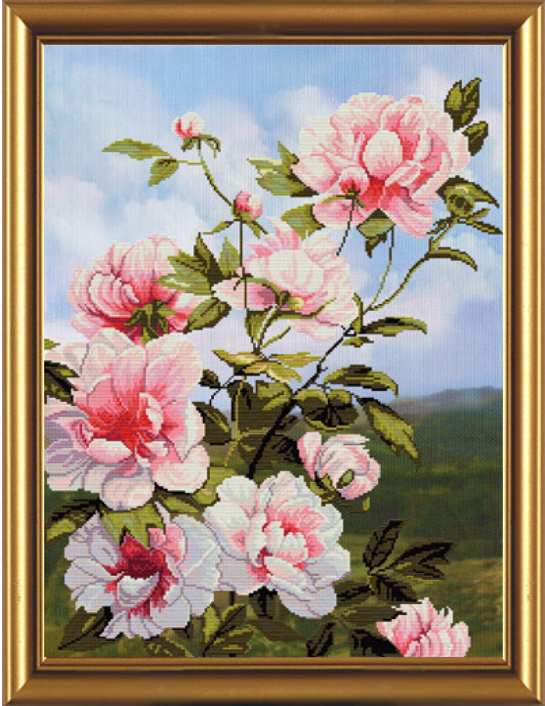 Kreuzstichset mit Gänseblümchen, zum Selbermachen, unbedruckte Leinwand 