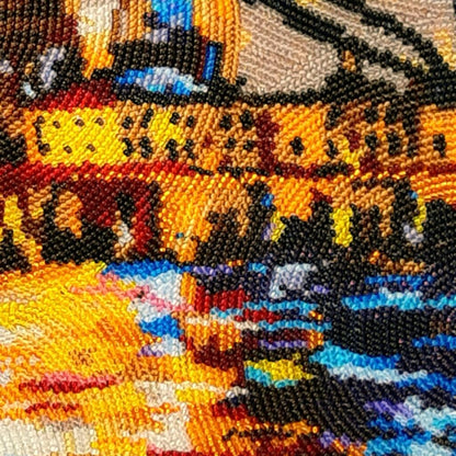Bead embroidery kit Lanterns over the water DIY