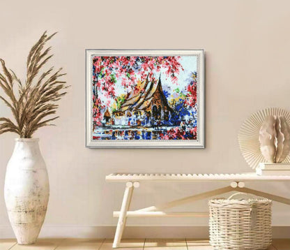 Bead embroidery kit Sakura in bloom DIY