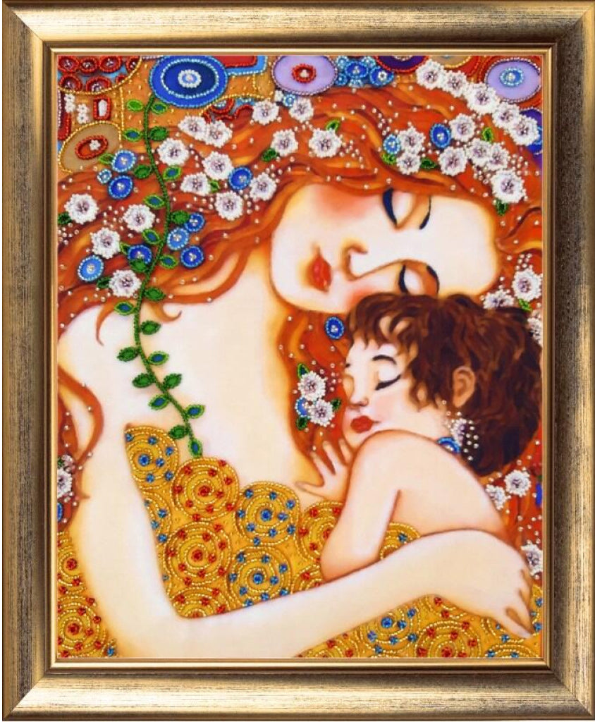 Bead embroidery kit Mother and child Klimt DIY