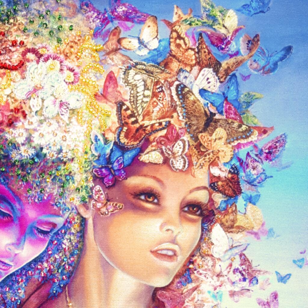 Bead Embroidery Kit "Three Graces" DIY