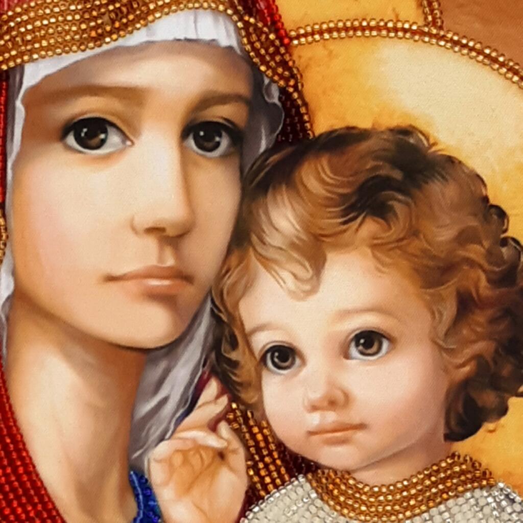 Perlenstickerei-Set Madonna mit Jesus DIY