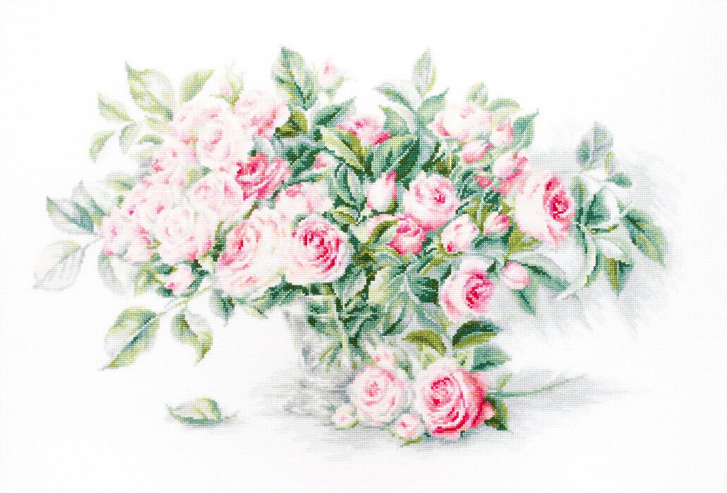 Counted Cross stitch kit Roses Flowers DIY Luca-S