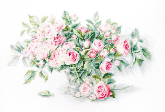 Counted Cross stitch kit Roses Flowers DIY Luca-S