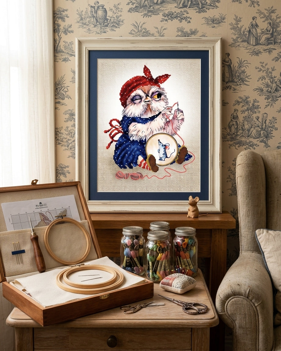 Bead Embroidery Kit "Little Owl" DIY