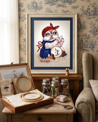 Bead Embroidery Kit "Little Owl" DIY
