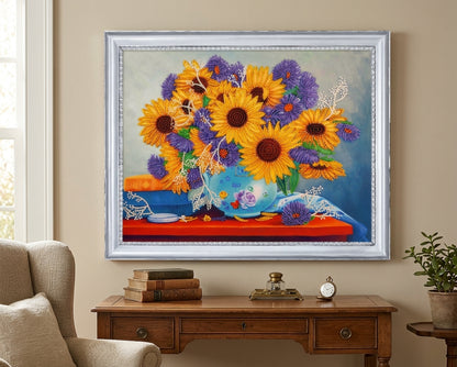 Bead Embroidery Kit "Sunflowers and Asters" DIY