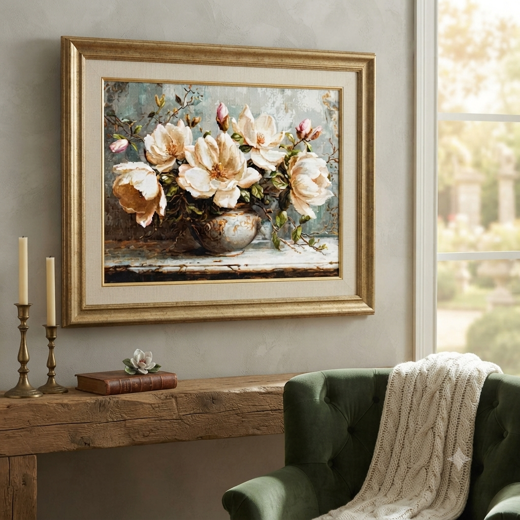 Gobelin kit Needlework Tapestry Kit Mysterious magnolias DIY Luca-S