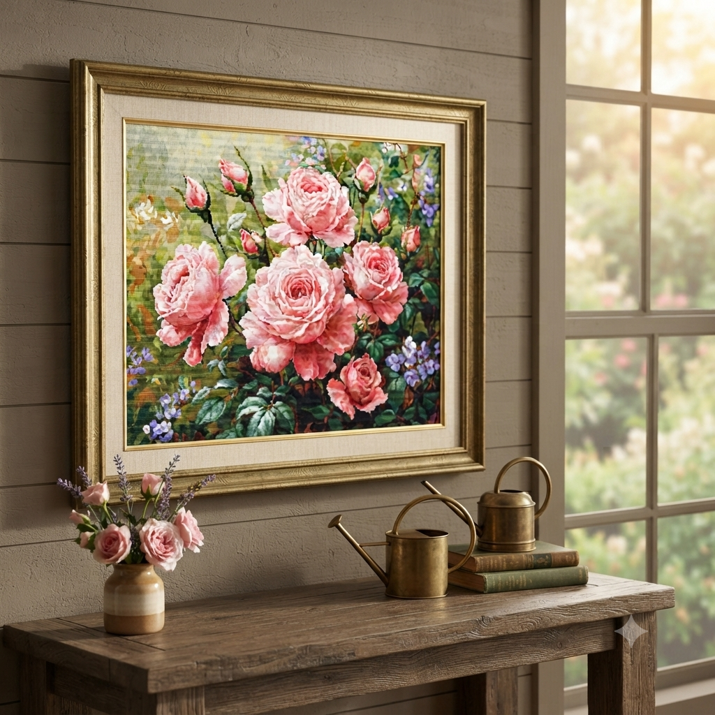 Gobelin kit Needlework Tapestry Kit Roses Flowers DIY Luca-S