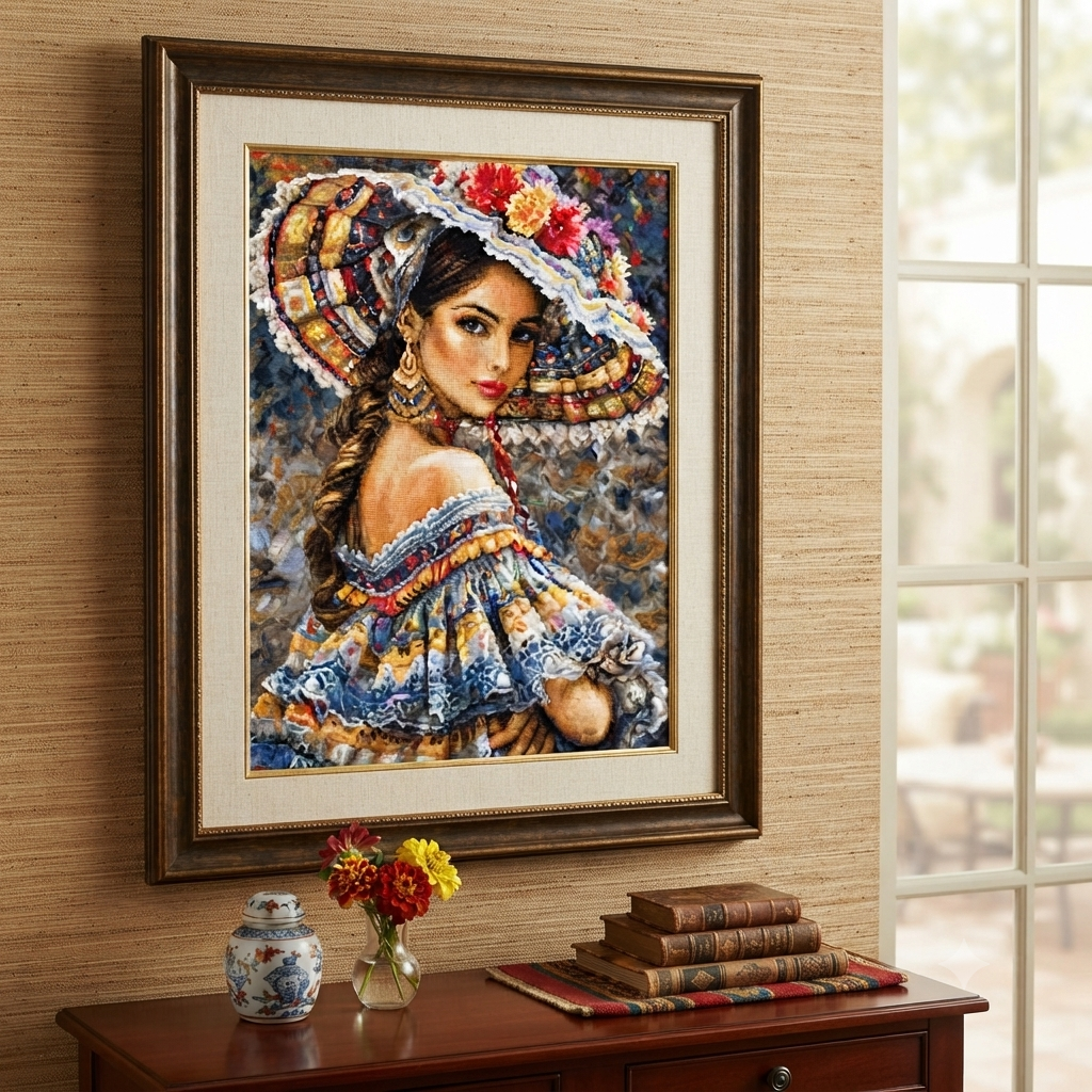 Gobelin kit Needlework Tapestry Kit Mexican festival DIY Luca-S