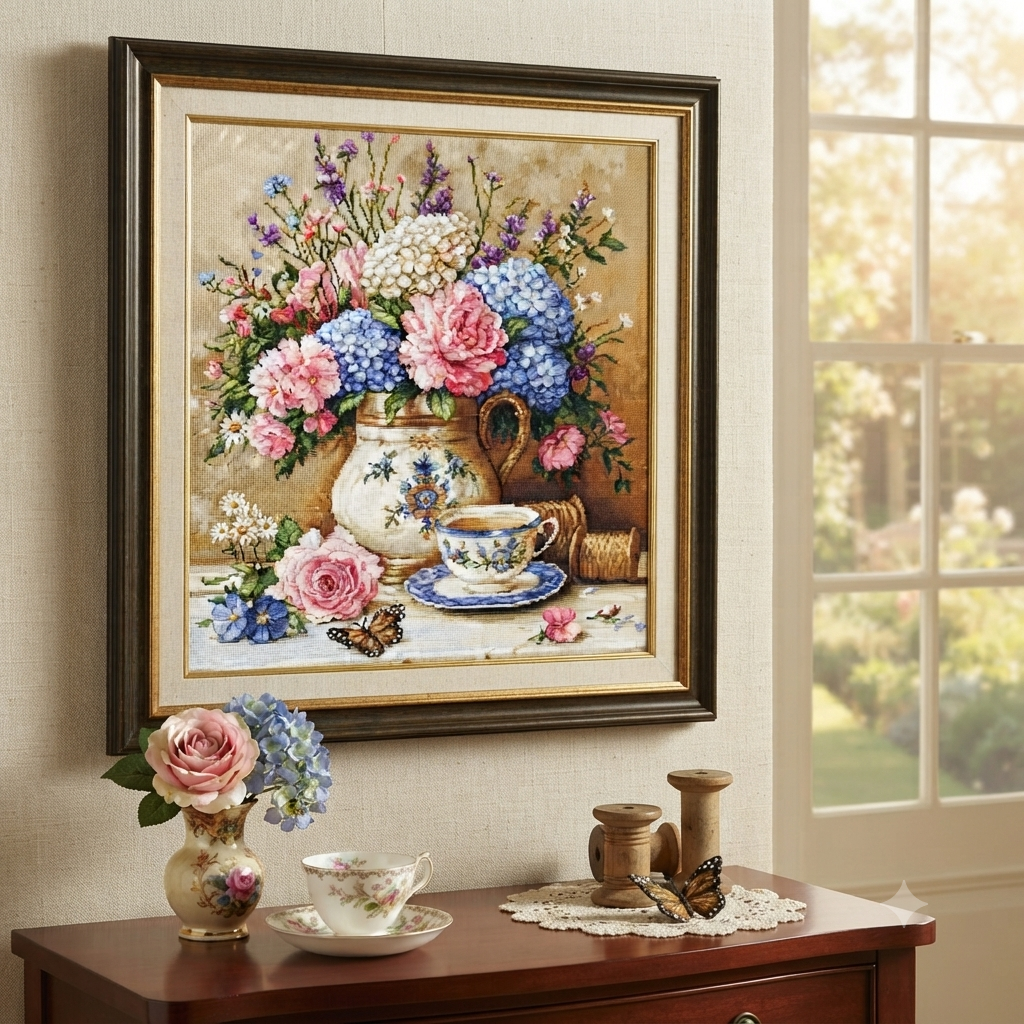 Gobelin kit Needlework Tapestry Kit Flowers DIY Luca-S