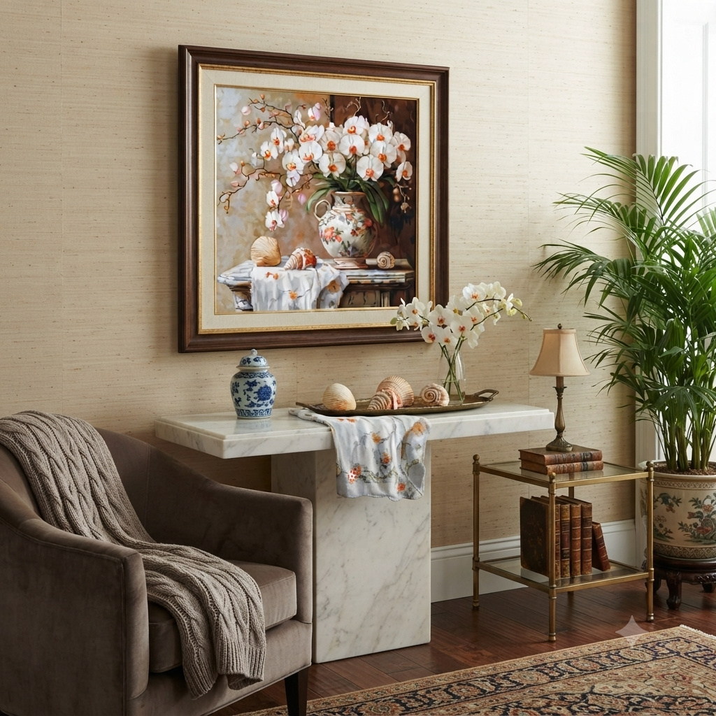 Gobelin kit Needlework Tapestry Kit Orchids Flowers DIY Luca-S