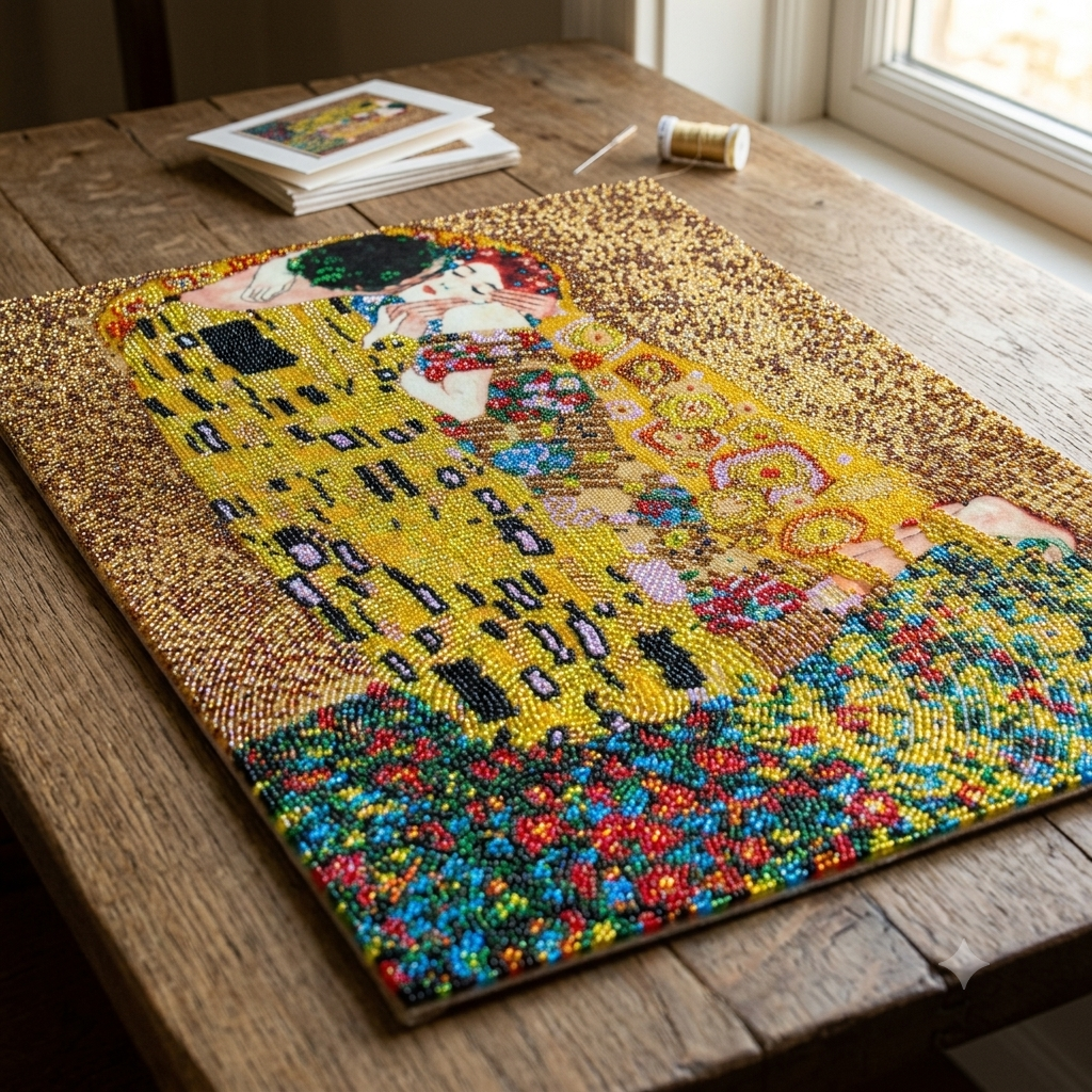 Perlenstickerei-Set Kuss Klimt DIY