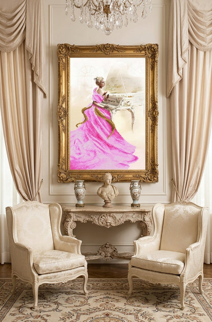 Bead Embroidery Kit "Lady in pink" DIY