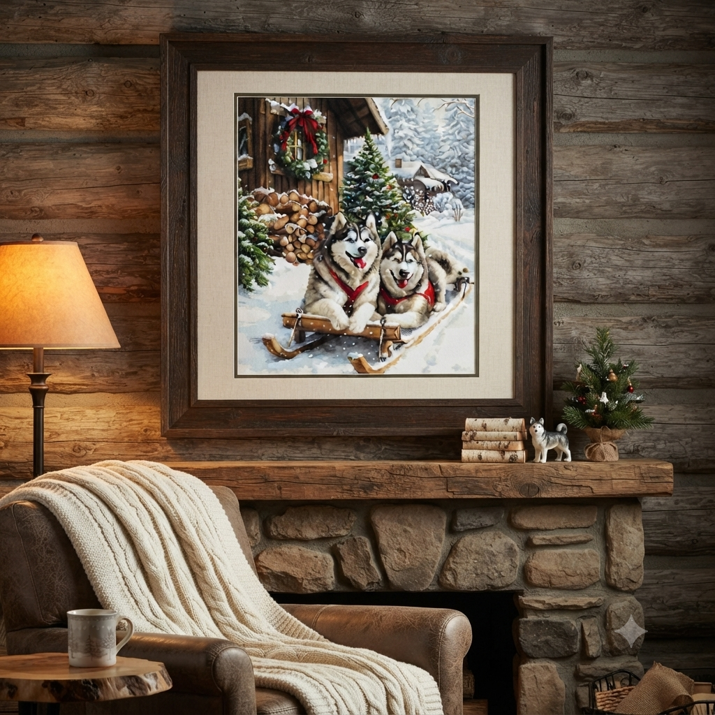 Gobelin kit Needlework Tapestry Kit Christmas dogs DIY by Luca-S