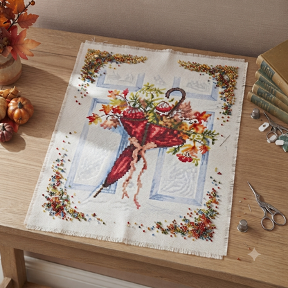 Full Bead Embroidery Kit Autumn Umbrella DIY