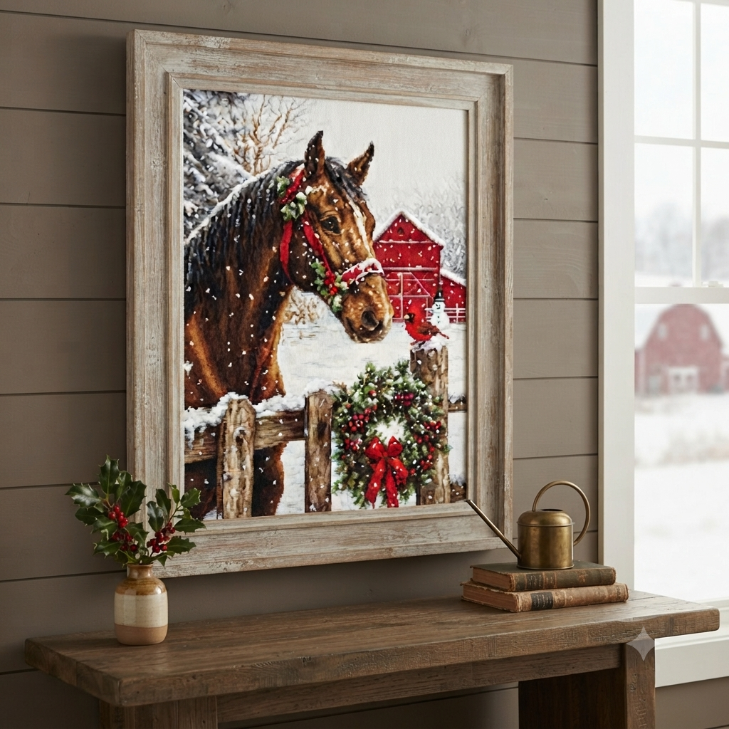 Gobelin kit Needlework Tapestry Kit Christmas horse DIY Luca-S