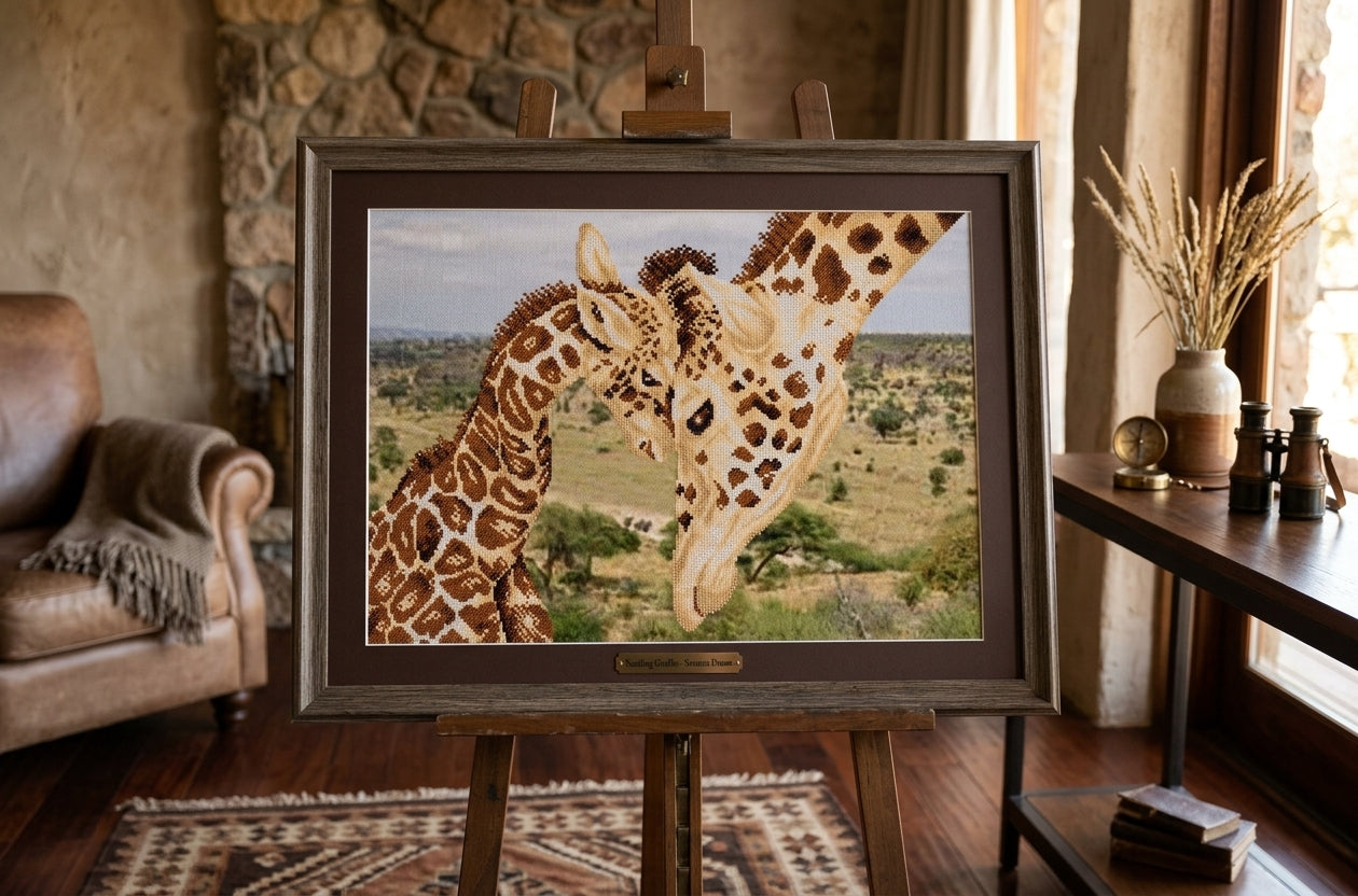 Bead Embroidery Kit "Giraffes" DIY