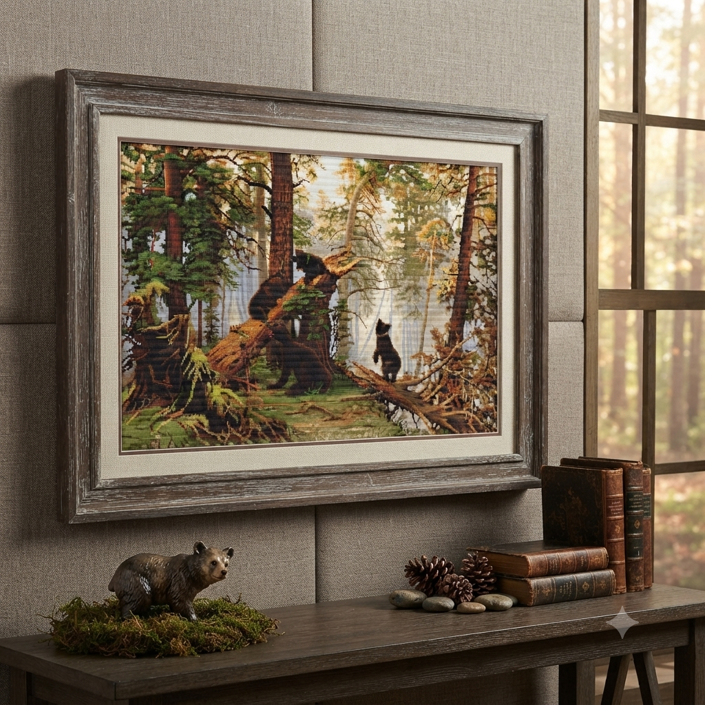 Gobelin kit Needlework Tapestry Kit Morning in the pine forest DIY Luca-S