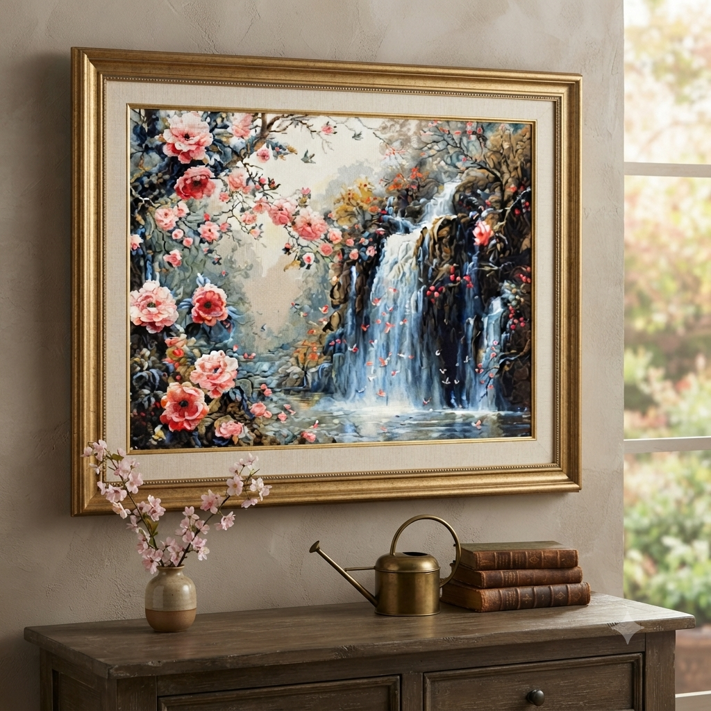 Gobelin kit Needlework Tapestry Kit Crystal Waterfall DIY Luca-S