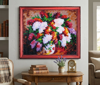 Full Bead Embroidery Kit "Lilac Bouquet" DIY