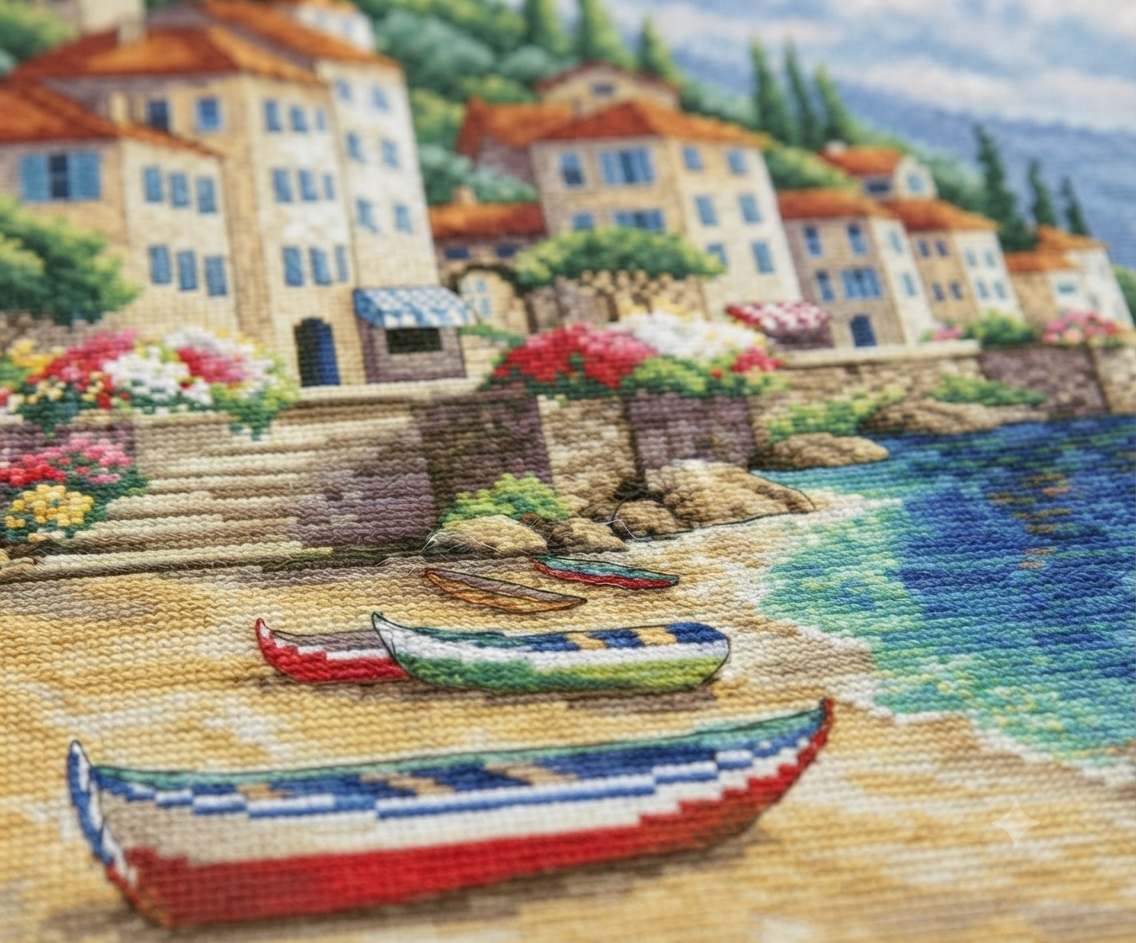 Gezähltes Kreuzstich-Set Azure Coast DIY Olanta