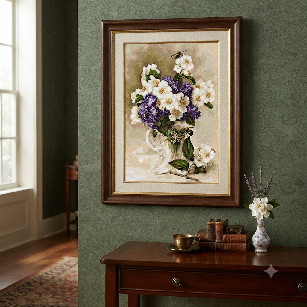 Gobelin kit Needlework Tapestry Kit Flowers DIY Luca-S