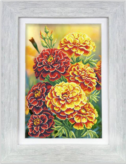Bead Embroidery Kit Marigold  DIY Kolorova