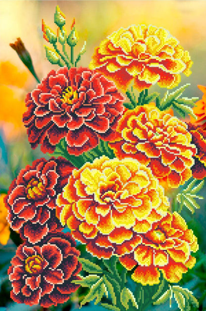 Bead Embroidery Kit Marigold  DIY Kolorova