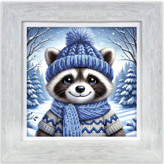 Bead Embroidery Kit Winter raccoon DIY Kolorova