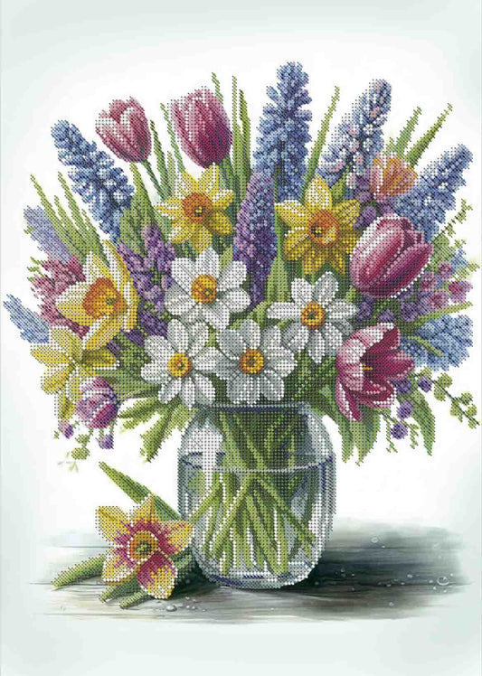 Bead Embroidery Kit Spring flowers DIY