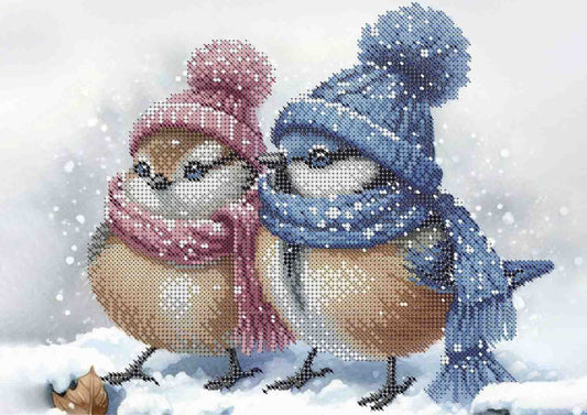 Bead Embroidery Kit Winter birds DIY