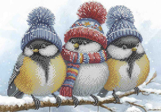 Bead Embroidery Kit Winter birds DIY