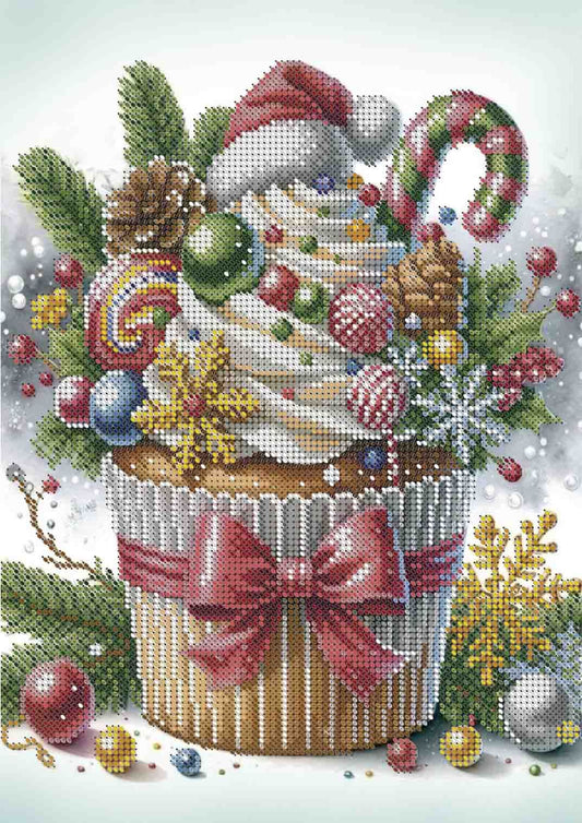 Bead Embroidery Kit Christmas cake DIY