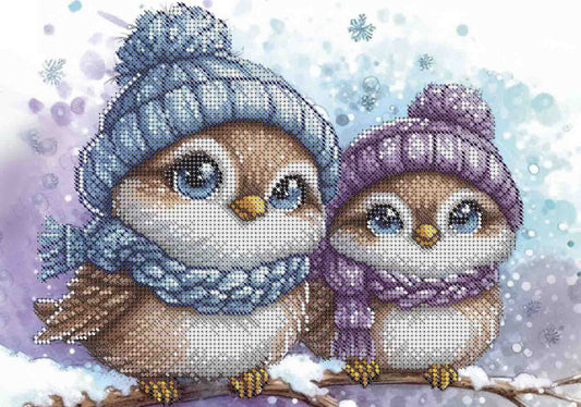 Bead Embroidery Kit Winter birds DIY