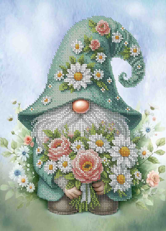 Bead Embroidery Kit Spring Gnome DIY