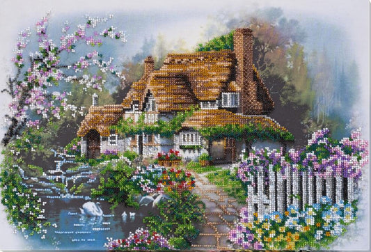 Bead Embroidery Kit On the lake  DIY Abris Art