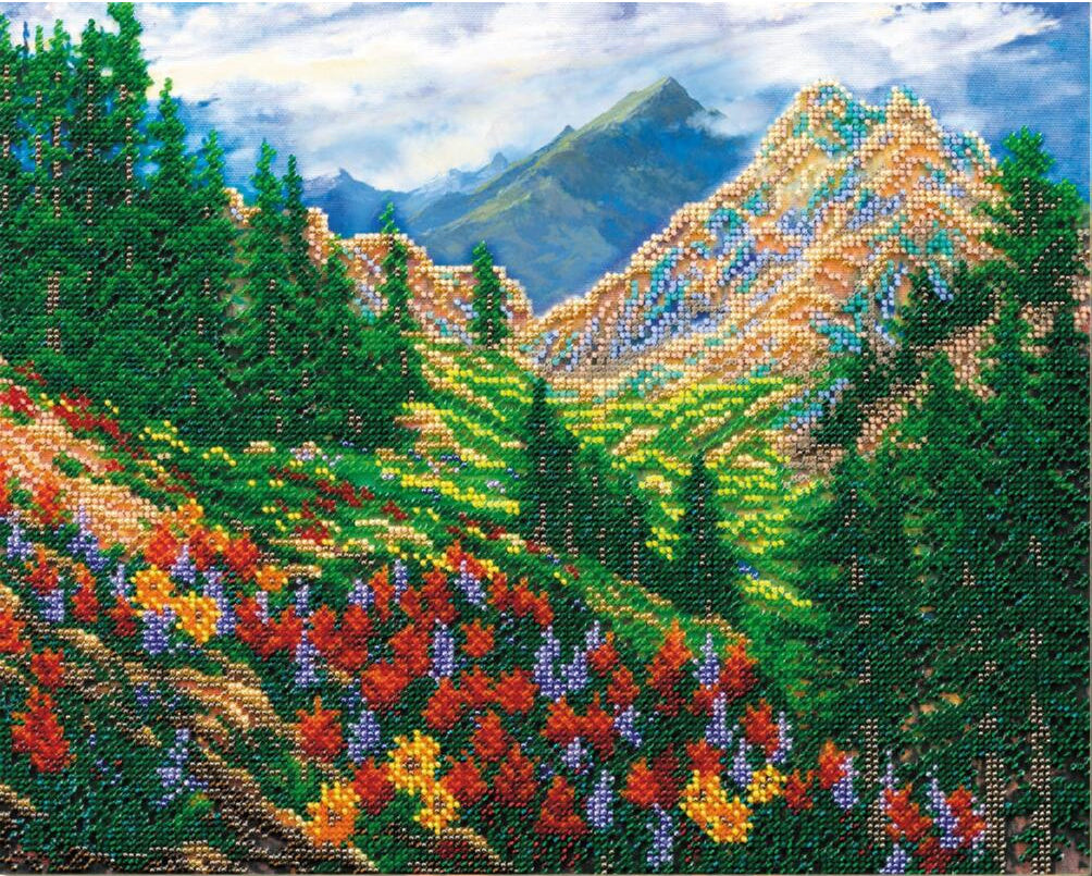 Kit de broderie de perles Paysage de montagne DIY