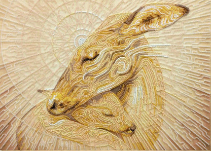 Bead Embroidery Kit Deer Mother's tenderness DIY Abris Art