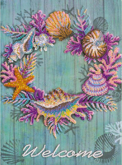 Bead Embroidery Kit Seashell wreath DIY Abris Art
