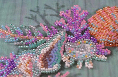 Bead Embroidery Kit Seashell wreath DIY Abris Art