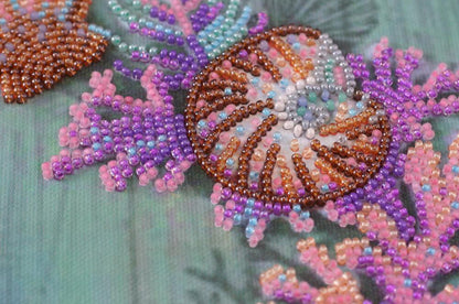 Bead Embroidery Kit Seashell wreath DIY Abris Art