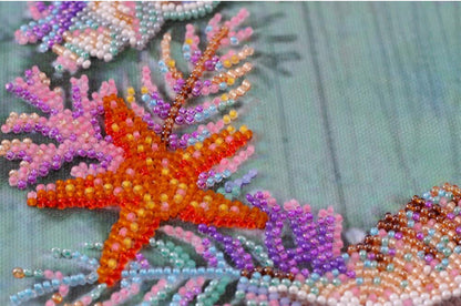 Bead Embroidery Kit Seashell wreath DIY Abris Art