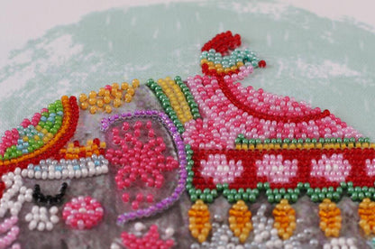 Bead Embroidery Kit Elephants DIY Abris Art